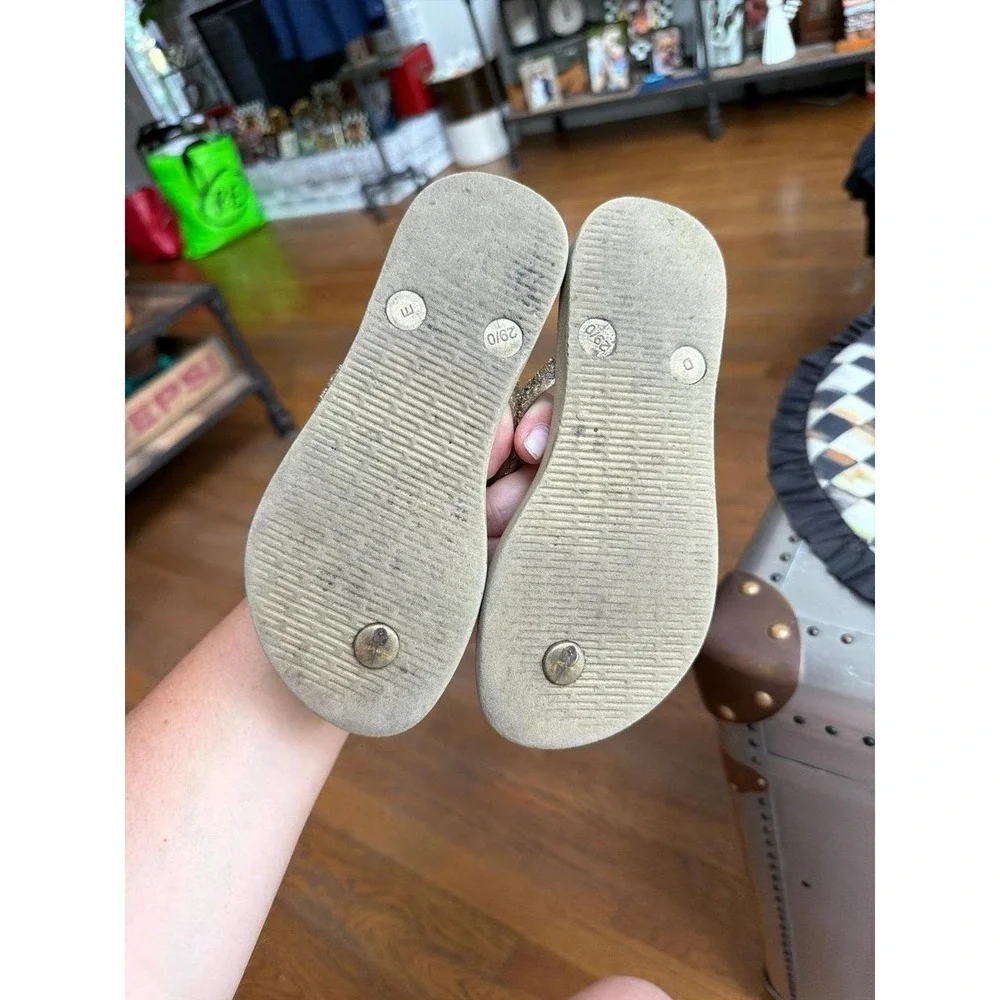 Havaianas Girl's Slim Glitter gold 13-1